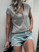 Gray Lace Shoulder Zipper T-Shirt for Women Woman T Shirts
