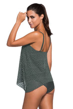 Gray Lace Two-Piece Tankini Swimsuit with Removable Padding Woman Swim sets