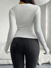 Gray Long-Sleeve Button-Up Henley Shirt for Women Woman T Shirts