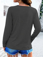 Gray Long Sleeve Criss Cross V Neck Shirt with Denim Shorts Set