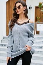 Gray Long Sleeve Knit Sweater Dress Sweater Pullovers