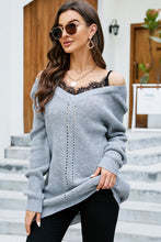 Gray Long Sleeve Knit Sweater Dress