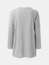 Gray Long Sleeve Oversized Tunic with Pockets for Women Woman T Shirts