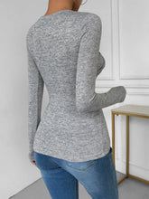 Gray Long Sleeve Twist Front Top for Women