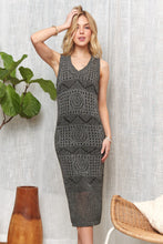 Gray Lurex Crochet Dress with Lining for Women