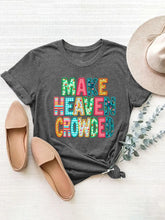 Gray Make Heaven Crowded Women's Short Sleeve T Shirt Dark Gray