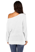 Gray Off Shoulder Sweater Long Sleeve Length Casual Pullover