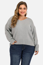 Gray Open-Back Sweater with Long Sleeve Length for Women Cloudy Blue