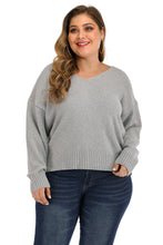 Gray Open-Back Sweater with Long Sleeve Length for Women