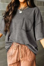Gray Oversized Cotton Pocket T Shirt for Women Gray Woman T Shirts