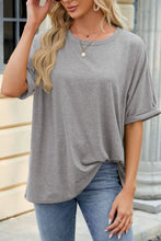 Gray Oversized Short Sleeve T-Shirt for Women