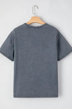 Gray Oversized T Shirt with Cowboy Boot and Rose Design