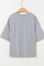 Gray Oversized V-Neck T-Shirt for Women Woman T Shirts