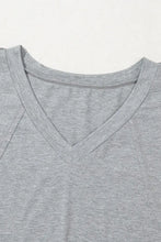 Gray Oversized V-Neck T-Shirt for Women Woman T Shirts