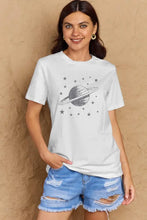 Gray Planet Graphic Womens T Shirt Short Sleeve Cotton Casual Top Woman T Shirts