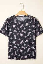 Gray Sheer Cowboy Print Western T-Shirt for Women