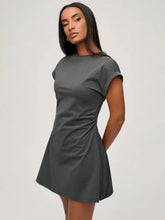 Gray Short Sleeve Athletic Mini Dress for Women Casual Dresses