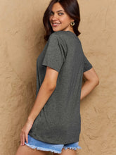 Gray Short Sleeve Cotton T Shirt for Women