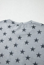 Gray Star-Patterned Ruffle Sleeve Top for Women Woman T Shirts