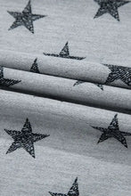 Gray Star-Patterned Ruffle Sleeve Top for Women Woman T Shirts