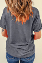 Gray T-Shirt with Bunny Ears and Pink Bow for Women