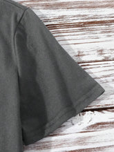 Gray T-Shirt with Glittery Green Shamrock Rolled Sleeves for Women