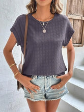 Gray Textured Casual Top for Women