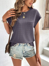 Gray Textured Casual Top for Women