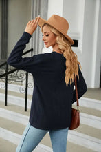 Gray Textured V-Neck Sweater with Regular Sleeve Length for Women Woman T Shirts