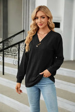 Gray Textured V-Neck Sweater with Regular Sleeve Length for Women Black Woman T Shirts