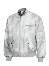 Gray Tie-Dye Patterned Bomber Jacket for Men Men Outerwear