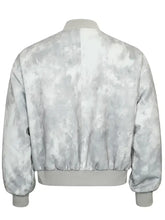 Gray Tie-Dye Patterned Bomber Jacket for Men Men Outerwear