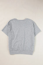 Gray USA Graphic Short Sleeve Sweatshirt for Women