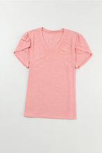 Gray v neck flutter sleeve t-shirt for women, machine wash