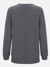 Gray Waffle Knit Long Sleeve Top for Women