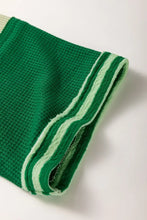 Green and Light Green Striped Waffle-Knit Women’s T-Shirt Woman T Shirts