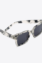 Green and White Patterned Square Sunglasses UV400 Polycarbonate Frame