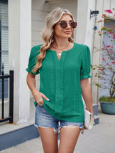 Green Blouse and Denim Shorts Set for Women