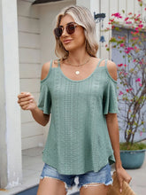 Green Cold-Shoulder Top for Women Sage