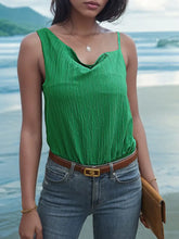 Green Cowl Neck Tank Bodysuit for Women Woman Bodysuits