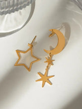 18K Gold-Plated Moon & Star Dangle Earrings Earrings