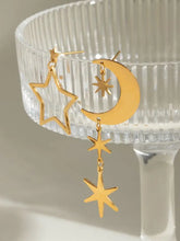 18K Gold-Plated Moon & Star Dangle Earrings Earrings