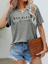 Green God Bless America T Shirt Short Sleeve Casual Womens Top Mid Gray Woman T Shirts