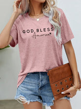 Green God Bless America T Shirt Short Sleeve Casual Womens Top Woman T Shirts