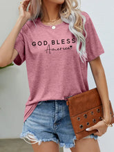 Green God Bless America T Shirt Short Sleeve Casual Womens Top Woman T Shirts