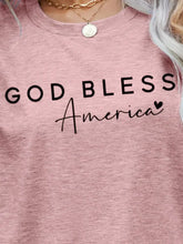 Green God Bless America T Shirt Short Sleeve Casual Womens Top Woman T Shirts