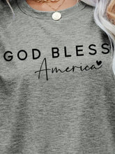 Green God Bless America T Shirt Short Sleeve Casual Womens Top Woman T Shirts