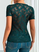 Green Lace Sheer Bodysuit for Women
