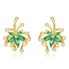 Grüne Marquise Moissanit Ohrstecker in Goldton