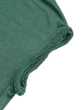 Green Rolled Sleeve Basic T Shirt for Women Woman T Shirts